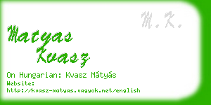 matyas kvasz business card